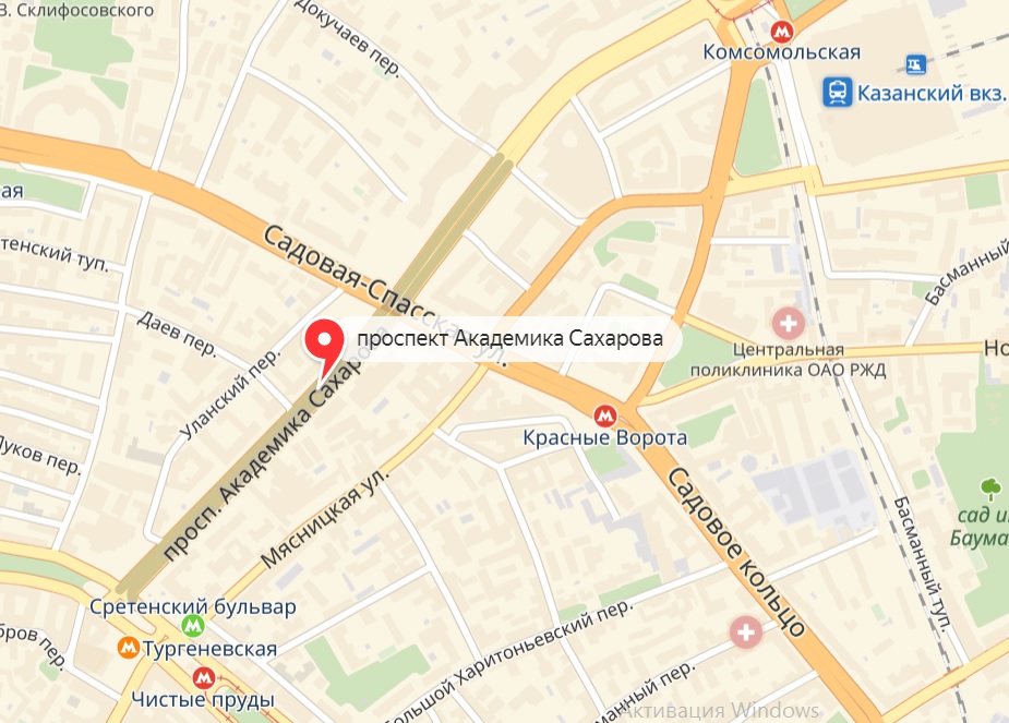 Москва проспект карта